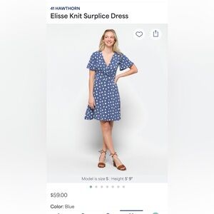 41 Hawthorn Blue Elisse Knit Surplice Dress